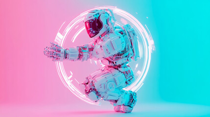 Fototapeta premium Futuristic Spacewalker: Concept artwork for science fiction adventure