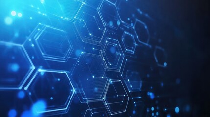 Fototapeta premium Abstract digital hexagons technology background. Possible use Website background