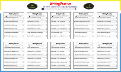 Simple sentence tracing worksheets for children