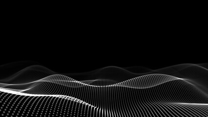 Abstract and technology dots white wave background. Dot pattern with halftone effect. abstract wave technology background with black color digital Dot background animation.