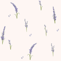 Seamless pattern with lavender flowers