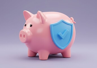 Obraz premium Piggy bank with coins, symbolizing money savings and financial security.
