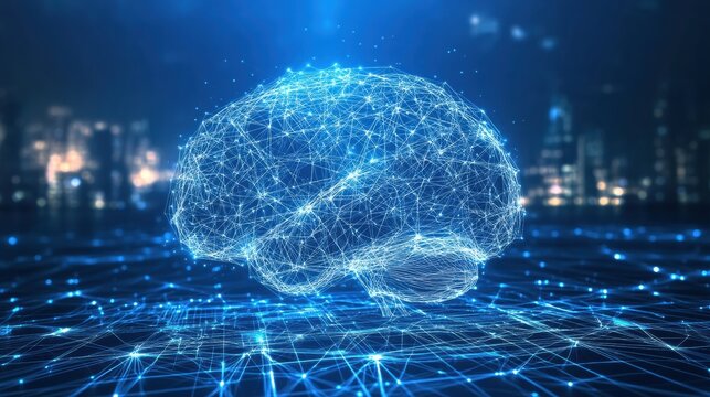 Ai Network Connecting Neurons in a Futuristic Brain &agrave;.jpe