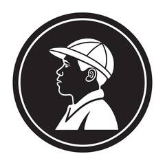 Stylish Male Silhouette Logo with Formal Suit and Bowtie