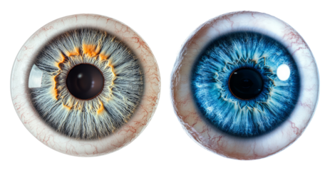 Close-Up of Stunning Human Eyes with Unique Colors and Textures, PNG bundle collection, Isolated on Transparent Background