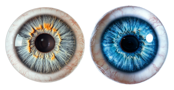 Close-Up of Stunning Human Eyes with Unique Colors and Textures, PNG bundle collection, Isolated on Transparent Background