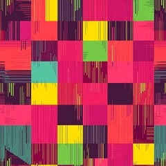 Abstract Square pattern: An eye-catching and vibrant abstract pattern featuring a grid of colorful squares and lines, perfect for adding a modern artistic touch. 