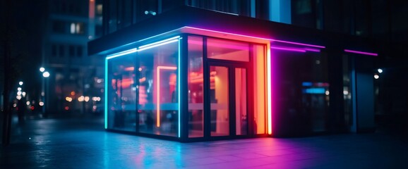 Neon Shopfront at Night