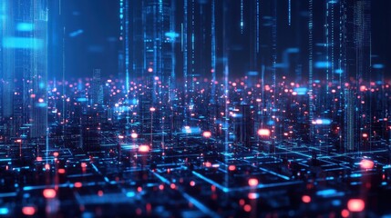Obraz premium Artificial intelligence-powered smart city with data.