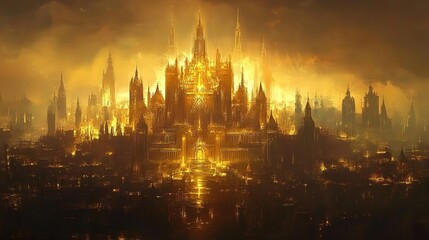 Fototapeta premium fairytale golden castle 