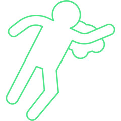 Deadbody Print single vector icon illustration