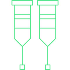 Crutches single vector icon illustration