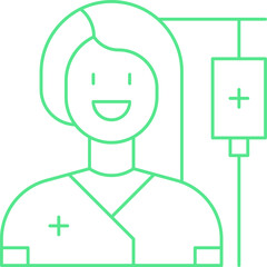 Female Patient single vector icon illustration