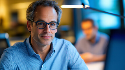 Fototapeta premium Insightful Interview with a Male Specialist by a Female Journalist