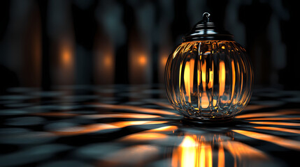 3d render of light refracting abstract glass surface. Light - Lantern. Illustration