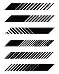 Set of different racing stickers for car wrapping