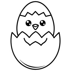 Obraz premium an adorable chick hatching from an egg, perfect for Easter or springtime designs, vector illustration