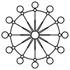 a graphic illustration of a network connections showing the center hub vector illustration