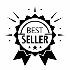 Fototapeta premium best seller emblem for promotion of sale or rating, vector illustration