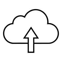 cloud icon with an upward arrow, suggesting data upload and connectivity vector illustration