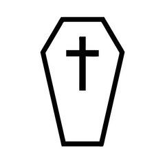 Obraz premium a coffin with a christian cross etched on the top surface, vector illustration
