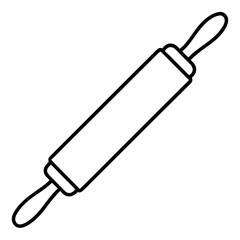 a simple black and white image of a rolling pin, perfect for culinary projects vector illustration