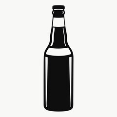 a minimalistic black silhouette of a beer bottle, vector illustration