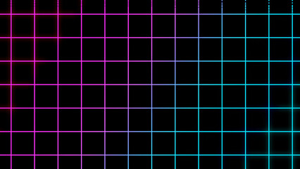 Neon grid background, purple and blue mosaic locks pattern backdrop
