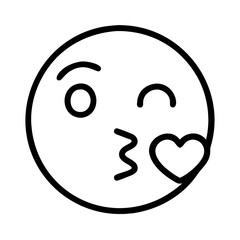 a kissing emoji with a heart vector illustration