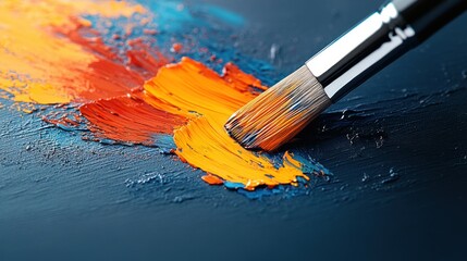 Fototapeta premium Vibrant Acrylic Painting Social Media Mockup with Dramatic Lighting and Textured Brushstrokes