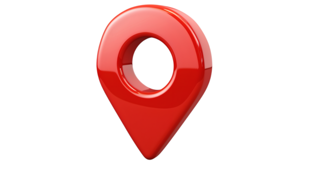 Red location mark sign isolated on white background