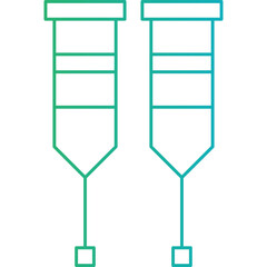 Crutches single vector icon illustration