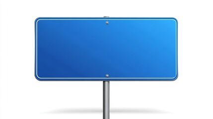 Obraz premium Blank Blue Road Sign Illustration 