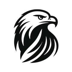 Fototapeta premium Stylized illustration of a black eagle's head for branding and logo design, cut out
