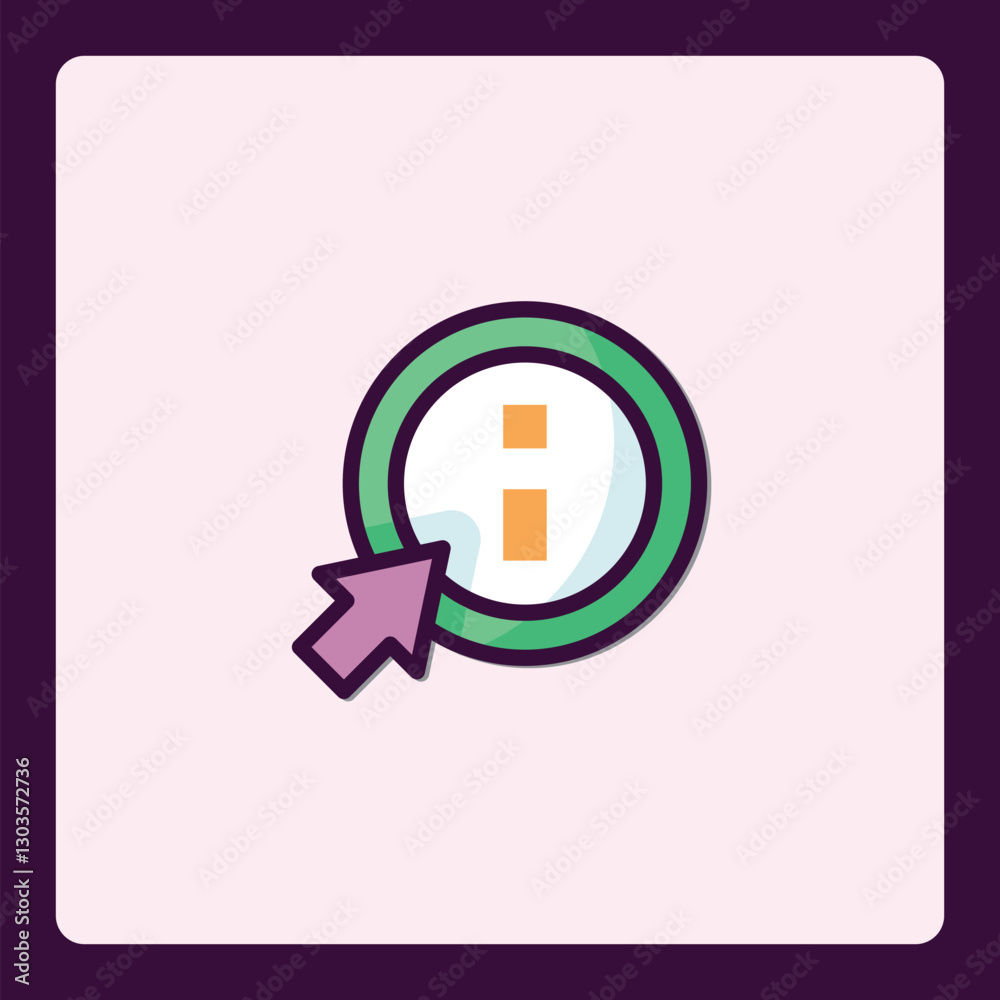 Poster clicking information graphic pointer with circle frame minimalist design