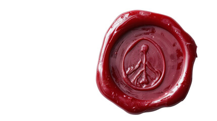 Red wax seal isolated on white