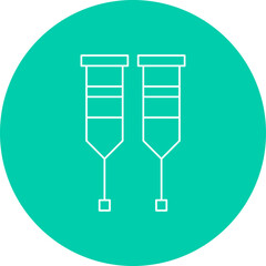 Crutches single vector icon illustration