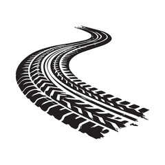 grunge Curved tire tracks vector