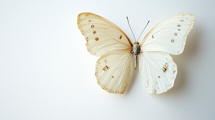 Naklejka premium Zoomed-in view of a pastel butterfly frame highlighting exquisite details against a pristine background.