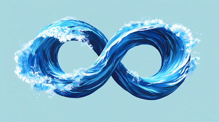 Fototapeta premium A symbol of longevity and durability. Eternity - Ocean. Illustration