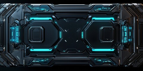 Fototapeta premium Futuristic rectangular panels with glowing edges