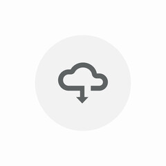 cloud data download icon sign vector