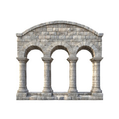 Fototapeta premium This depiction features a well-crafted aqueduct with three stone arches supported by sturdy pillars, perfect for architectural designs.