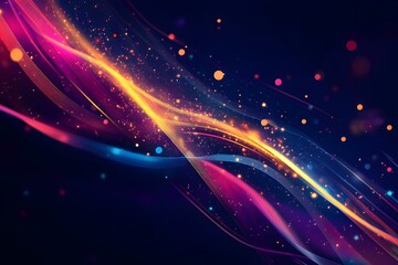 Obraz premium Colorful, swirling line of light and dark blue with a splash of yellow. The colors are vibrant and the line is dynamic