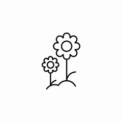 ground flowers icon sign vector
