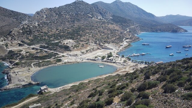aerial view of the port of  knidos