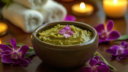 Fresh Herb Face Mask in Spa Setting