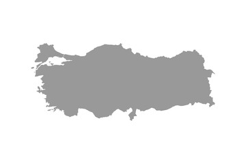 Fototapeta premium Turkey grey map icon. Isolated on white background.