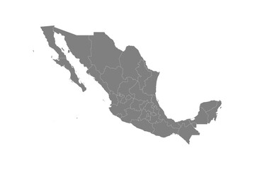 Mexico grey map icon. Isolated on white background.