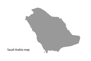 Saudi Arabia grey map icon. Isolated on white background.